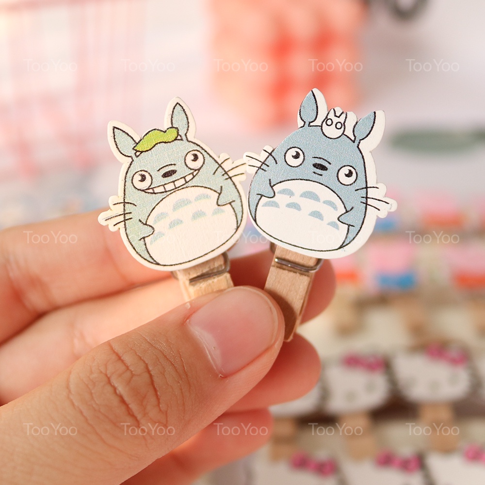 SET 10 Kẹp gỗ treo ảnh chủ đề HOẠT HÌNH kèm dây dễ thương cute TooYoo TY0169