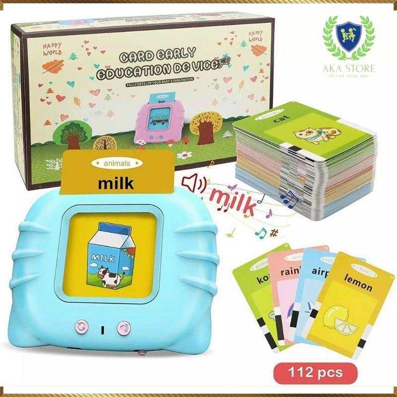 Máy đọc thẻ tiếng Anh flashcard con Mèo, thẻ học cho bé đa dạng các chủ đề với 224 từ vựng, hàng loại 1 có 8 chip xử lý