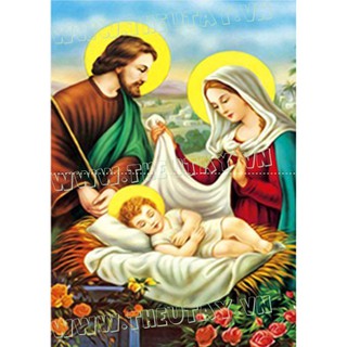 Tranh Đính Đá ABC 3D Gia Đình Thánh Gia DF2862 (KHÁCH TỰ ĐÍNH) KT:55X75CM