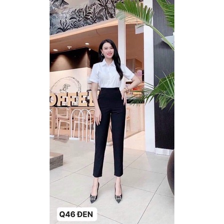 Quần Baggy nữ cạp cao hai cúc bên hông