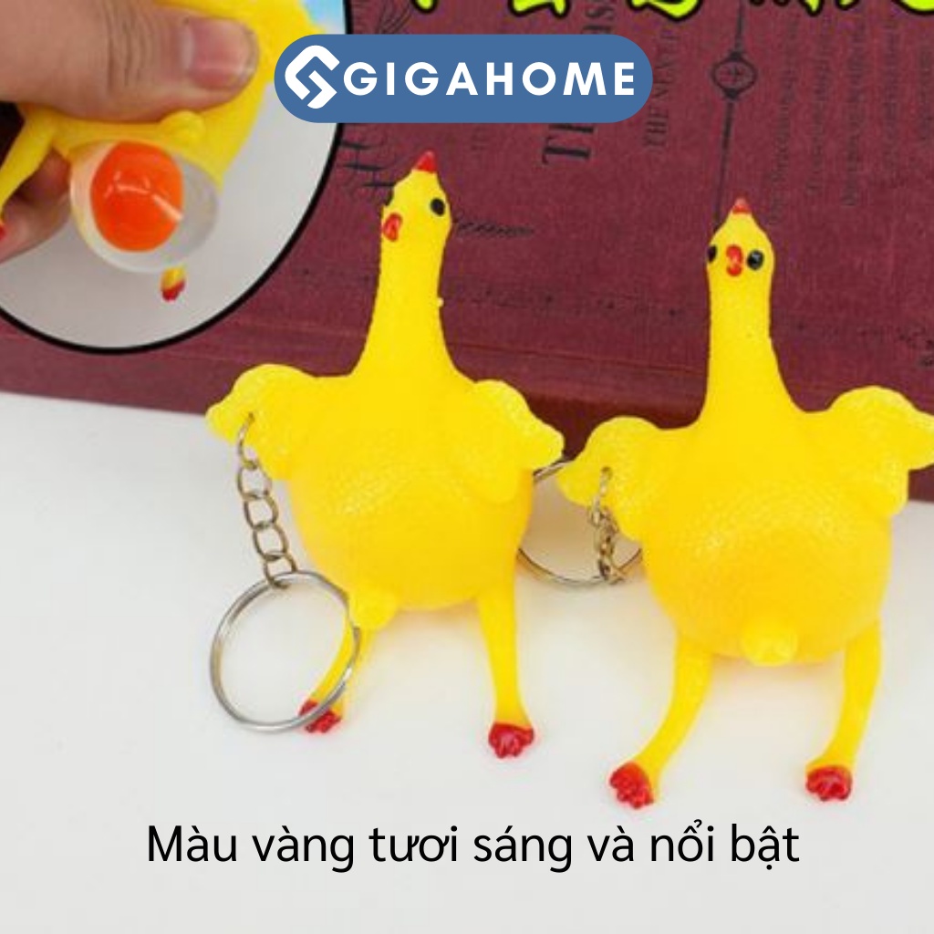 Móc Khóa Đồ Chơi Gà Để Trứng Thú Vị GIGAHOME Bóp Giảm Stress 6198
