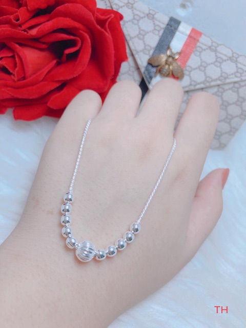 Dây chuyền bạc mặt bi cho bé siêu xinh