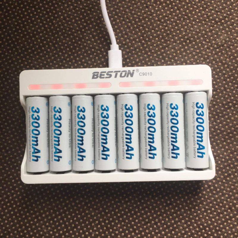 Pin sạc BESTON 1.2V AA AAA và bộ sạc pin hãng BESTON  dùng cho micro không dây, điều khiển tivi,.