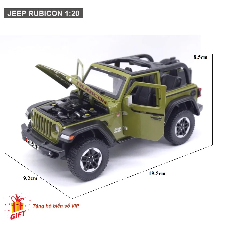 Mô hình xe ô tô Jeep Wrangler Rubicon 1:20