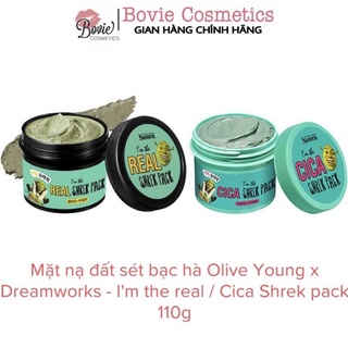  Mặt nạ đất sét bạc hà Olive Young x Dreamworks - I'm the real   Cica Shrek pack 110g 