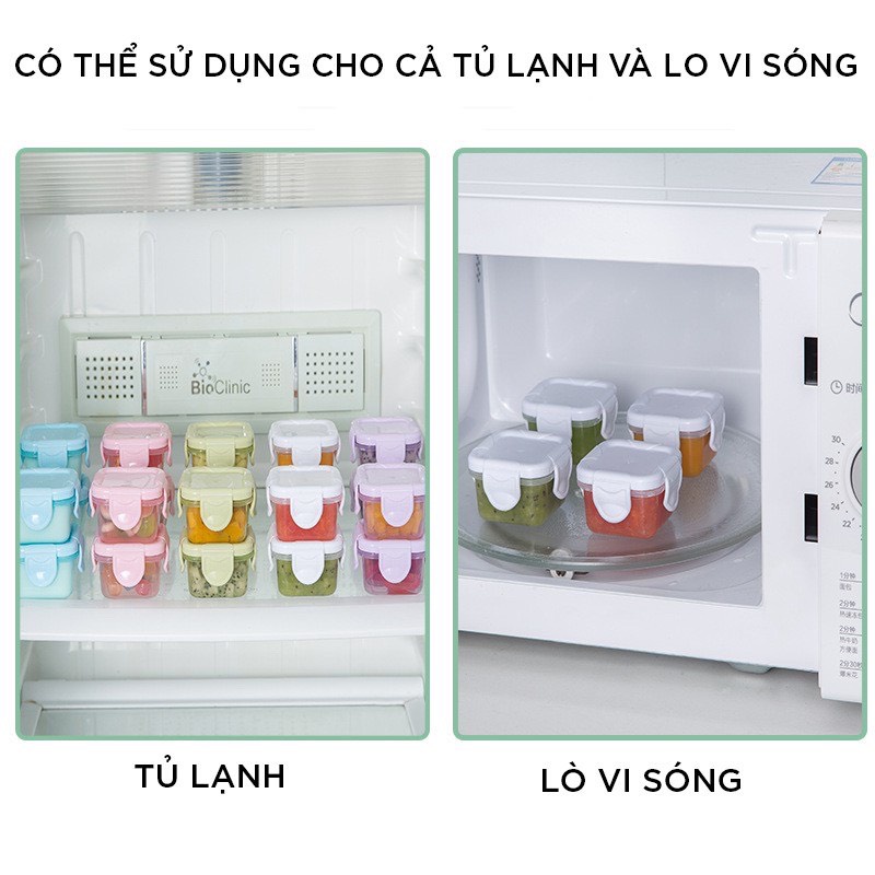 Hộp Trữ Đông ,Khay Trữ Đông Có Nắp 60 -150ml Bảo Quản Đồ Ăn Dặm Cho Bé Cao Cấp