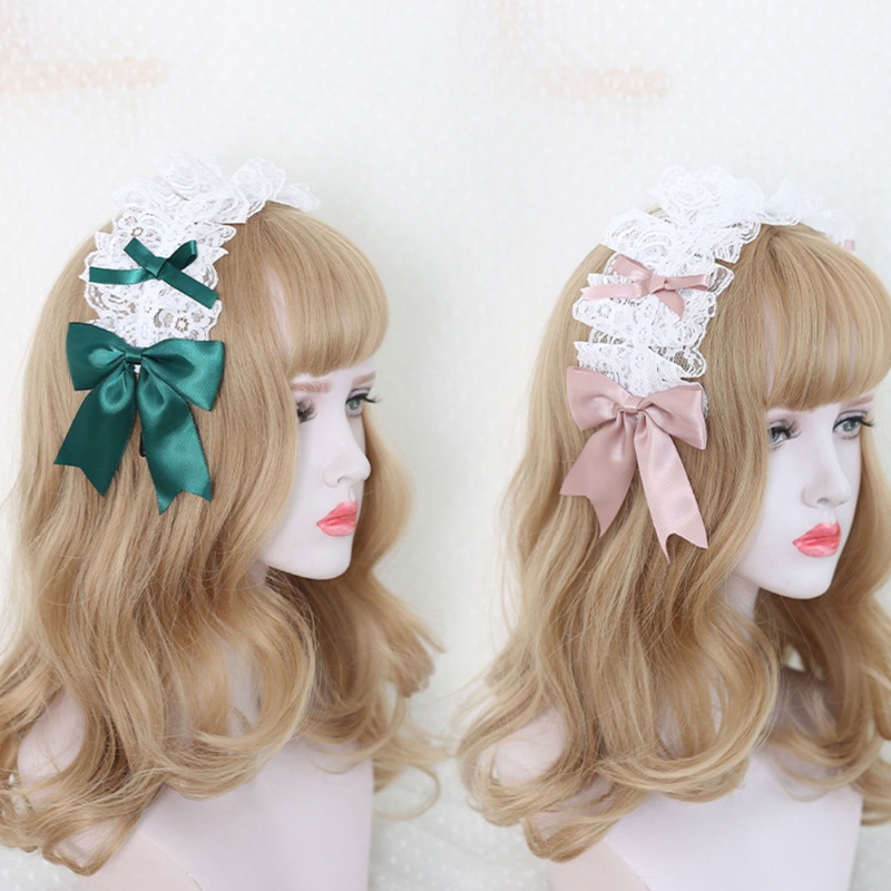 Băng Đô Ren Xếp Ly Thanh Lịch Phong Cách Lolita Cho Nữ