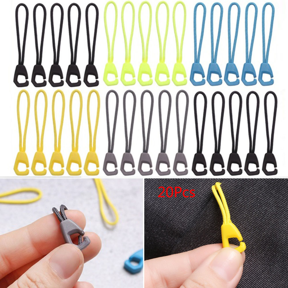 QQMALL End Fit Zipper Ropes Travel Bag Accessories Zipper Puller Rope Outdoor Bag 20pcs Replacement Cord Zip Cord/Multicolor