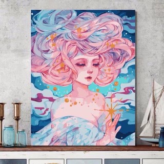 TRANH SỐ HOÁ CÔ GÁI SIZE 40cm x 50cm
