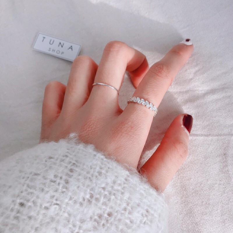 Nhẫn Bạc cao cấp / Nhẫn bạc nữ xinh _𝑽𝒊𝒅𝒆𝒐 + 𝑨̉𝒏𝒉 𝒕𝒉𝒂̣̂𝒕 _[HÀNG CÓ SẴN]_ 𝑪𝒂𝒎 𝒌𝒆̂́𝒕 𝒄𝒉𝒖𝒂̂̉𝒏 𝑩𝒂̣𝒄_ TUNA SHOP Trang sức Bạc