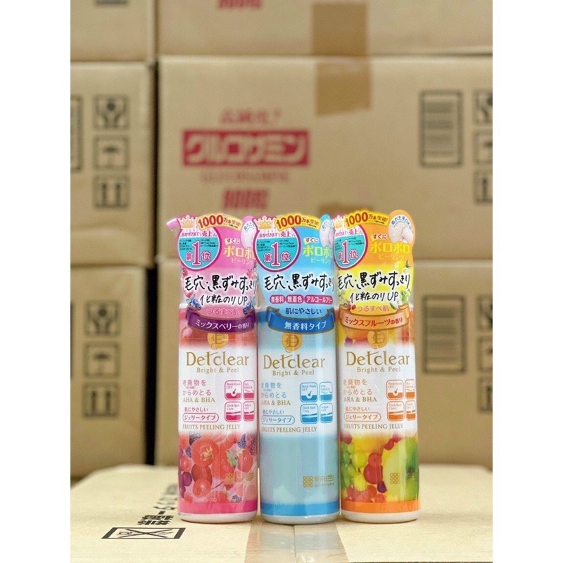 Tẩy Tế Bào Chết Meishoku Detclear Bright & Peel Fruit Peeling Jelly 180ml Nhật Bản