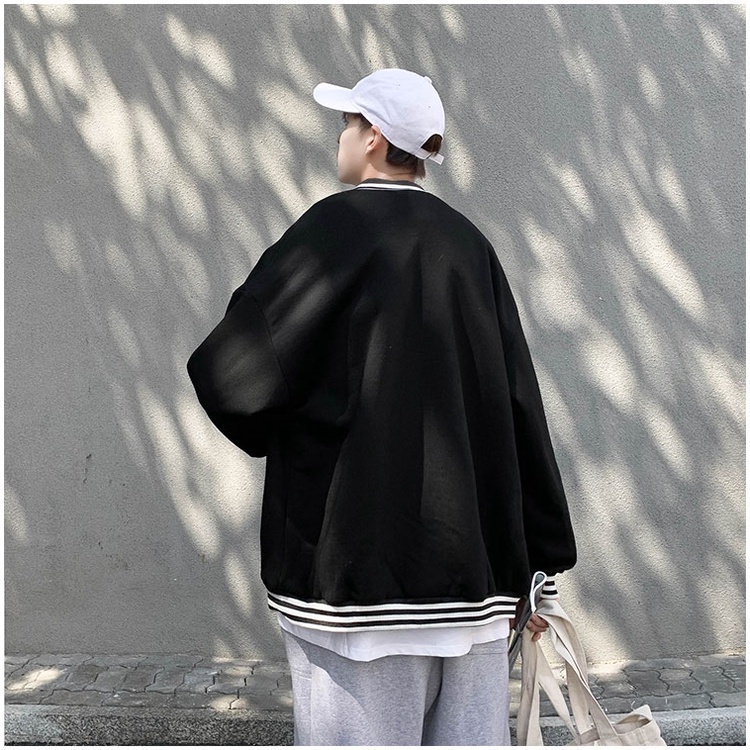 Áo bomber nam form rộng, Áo bóng chày logo mặt cười phong cách đi chơi mặc nhà thời trang đường phố | BigBuy360 - bigbuy360.vn