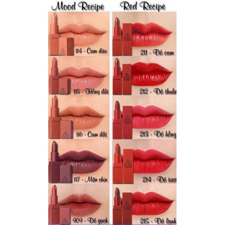 Set 5 Son 3CE Mood Recipe Lip Color Mini Kit