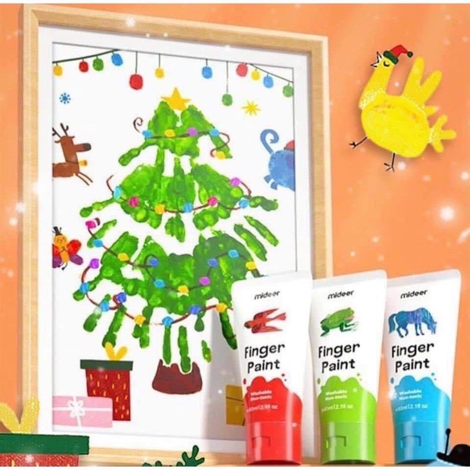 Finger Paint Mideer bộ màu vẽ tay và sổ vẽ tay cho bé chính hãng an toàn, Đồ chơi sáng tạo cho trẻ em từ 2,3,4,5 tuổi