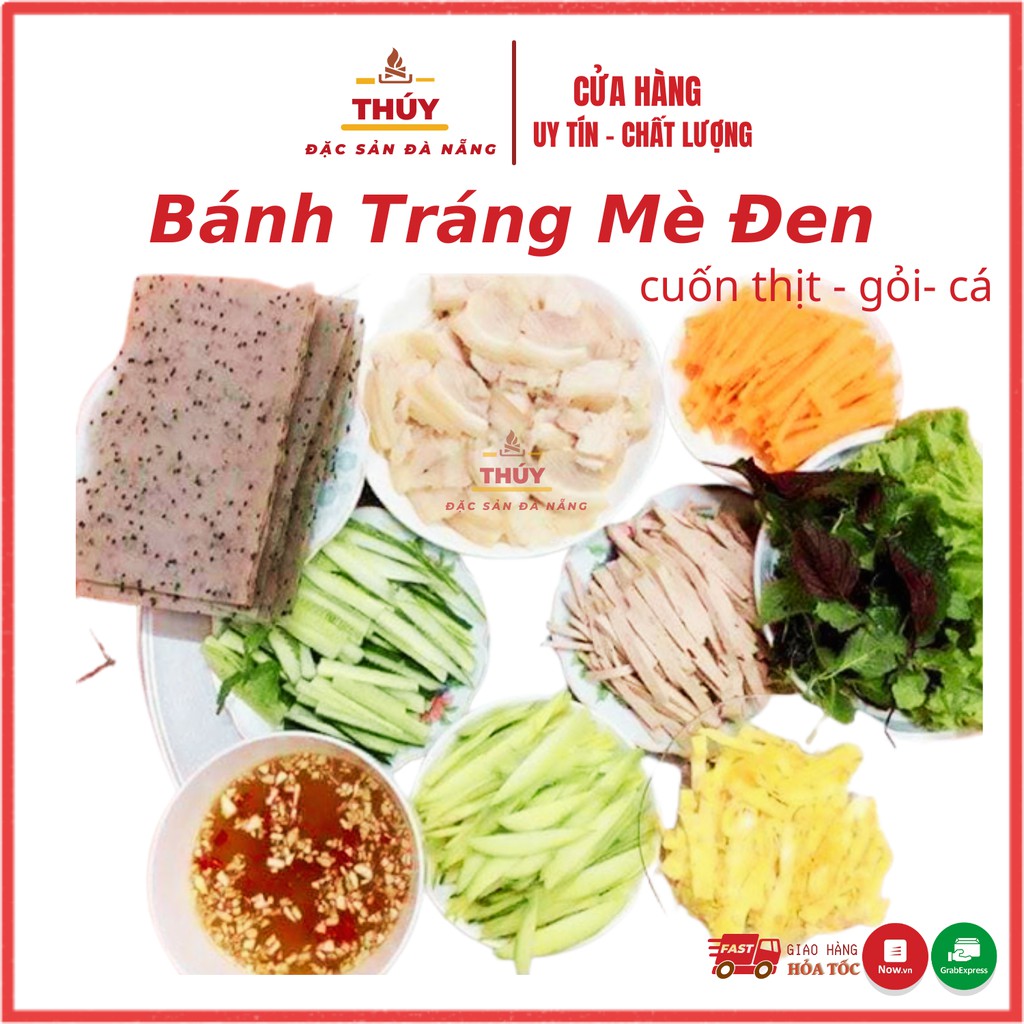 Bánh tráng mè đen nhúng nước dùng cuốn rau thịt cá gỏi loại 1- bịch 2kg gỒM 100 LÁ BÁNH TO