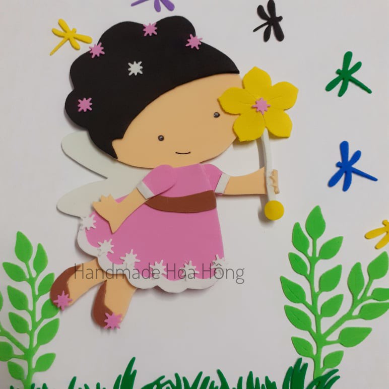 10 lá cây trang trí bằng xốp, 7.1 x 4.5cm - Lá trang trí thiệp, phong thư, bưu thiếp, bao thư, bao lì xì _ Xốp mầm non