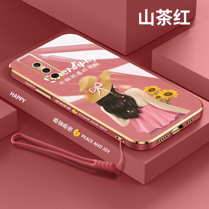 Ốp Điện Thoại Silicon Viền Thẳng In Họa Tiết Cô Gái Cho VIVO V15 Y52S V15PRO S1 S1PRO VIVO V23E Y97