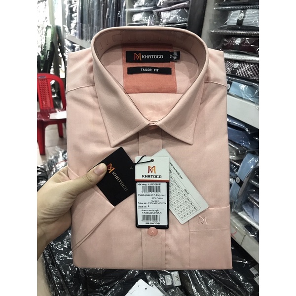 Sale 50% sơ mi ngắn tay Khatoco phom tailor fit