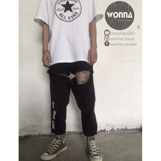 (CÓ SẴN) (KÈM ẢNH THẬT) Quần jogger xẻ khóa rách hở đùi nam nữ zipper unisex ulzzang Hàn Quốc street style pant