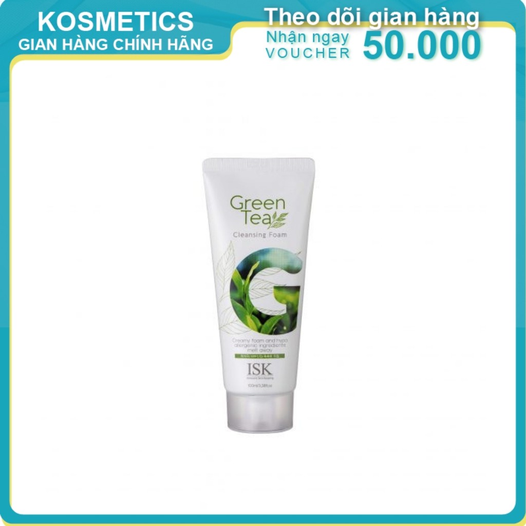 Sữa rửa mặt ISK trà xanh Green Tea Cleansing Foam 100ml