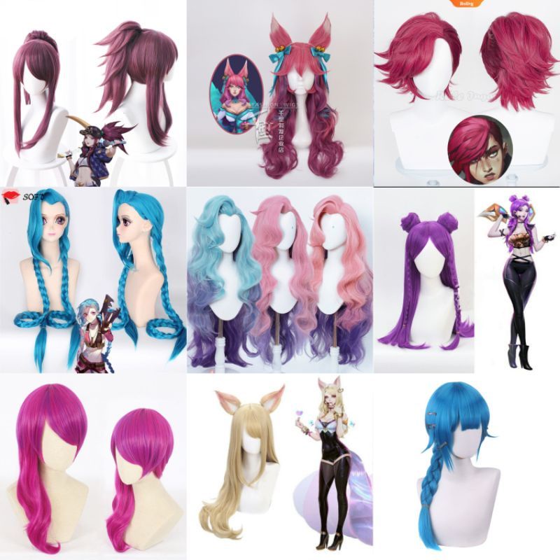 [Sẵn] Nhiều mẫu LOL - Wig/tóc giả Kaisa/Evelynn/Ahri/Jinx - Liên Minh Huyền Thoại - League of Legends [Miu Cosplay]