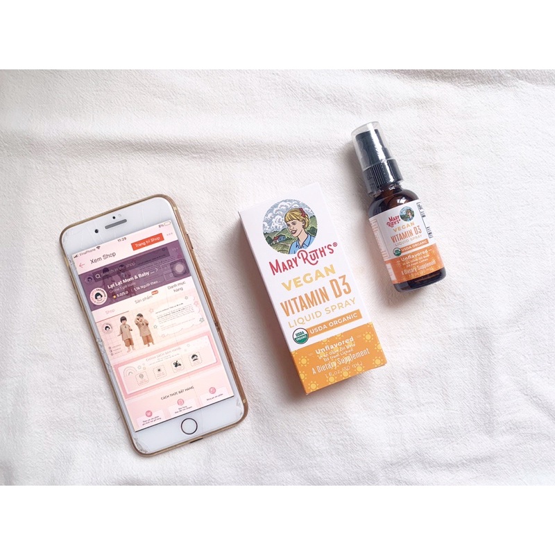 Vitamin D3 hữu cơ dạng xịt Mary ruth's Vegan cho bé từ 6m+ 30ml