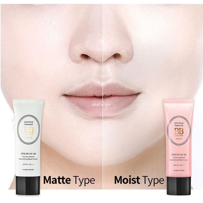 (Hàng Mới Về) Kem Dưỡng Ẩm Da Etude House Spf50 + / Pa + + + 3 Màu Tùy Chọn // Precious Mineral Beautifying Block Cream Moist SPF50+/PA+++ | BigBuy360 - bigbuy360.vn