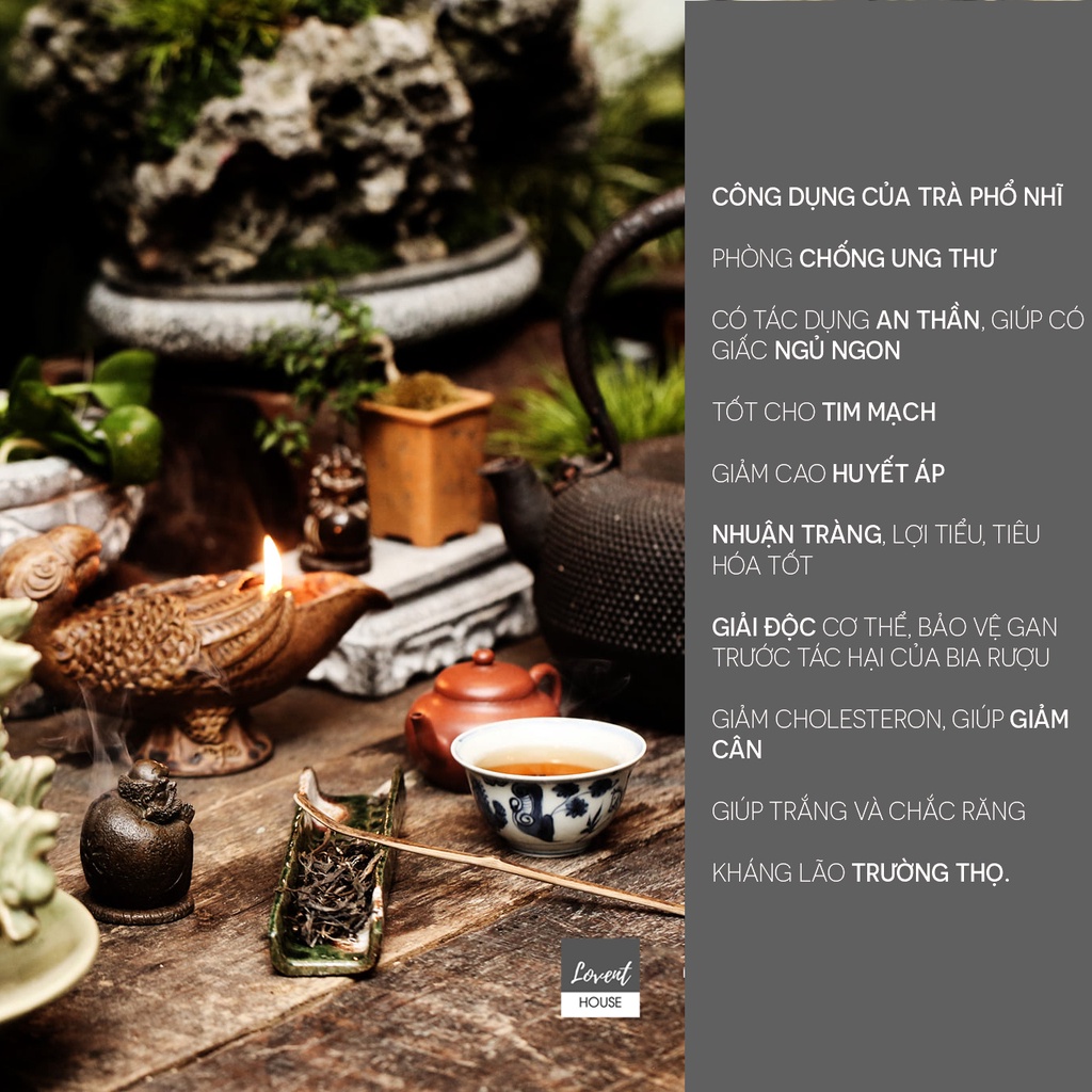 100g SINH TRÀ PHỔ NHĨ CỔ THỤ - trà sống Phổ Nhĩ Lá rời - PUERH -  [Lovent House]