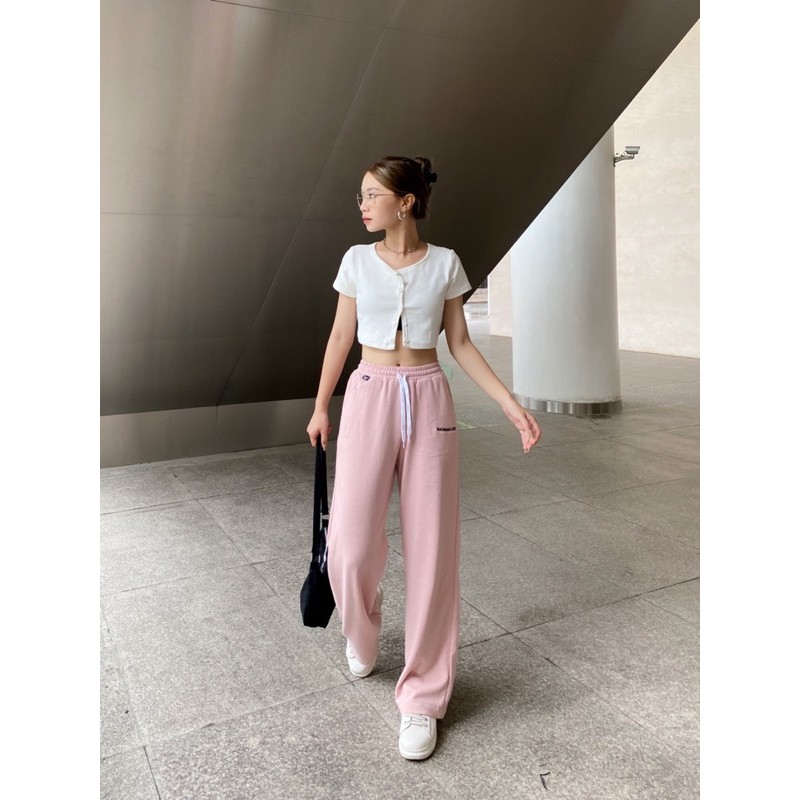 Áo croptop gài nút tay ngắn Ivy Top