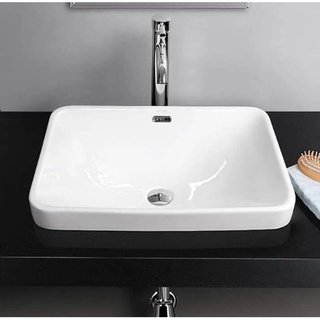 CHẬU RỬA MẶT, LAVABO BÁN ÂM NHẬP KHẨU CHÍNH HÃNG GROVES GS 347, men đẹp sáng chống bám bẩn.