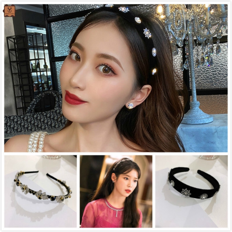 Băng Đô Cài Tóc Đính Đá Phong Cách Retro Cho Nữ