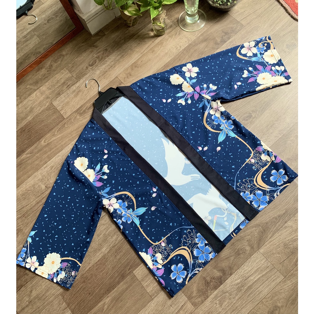 Áo khoác kimono haori happi hạc hoa