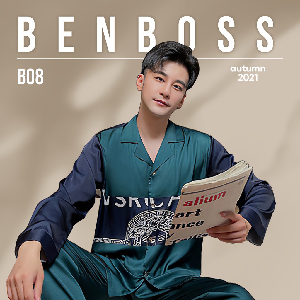 Đồ ngủ nam lụa băng cao cấp Benboss họa tiết thời trang