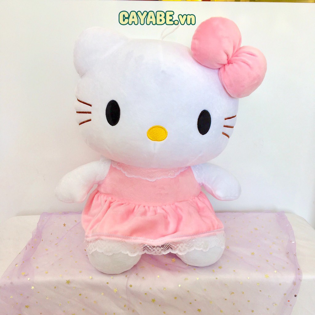 THÚ NHỒI BÔNG CAYABE MÈO HELLO KITTY TRẮNG 41 CM