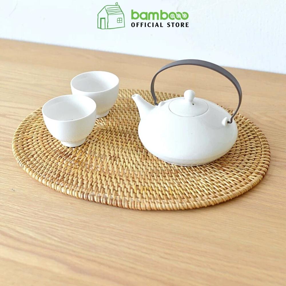 Lót ly đa năng BAMBOOO ECO mây tre đan rattan coasters thân thiện môi trường