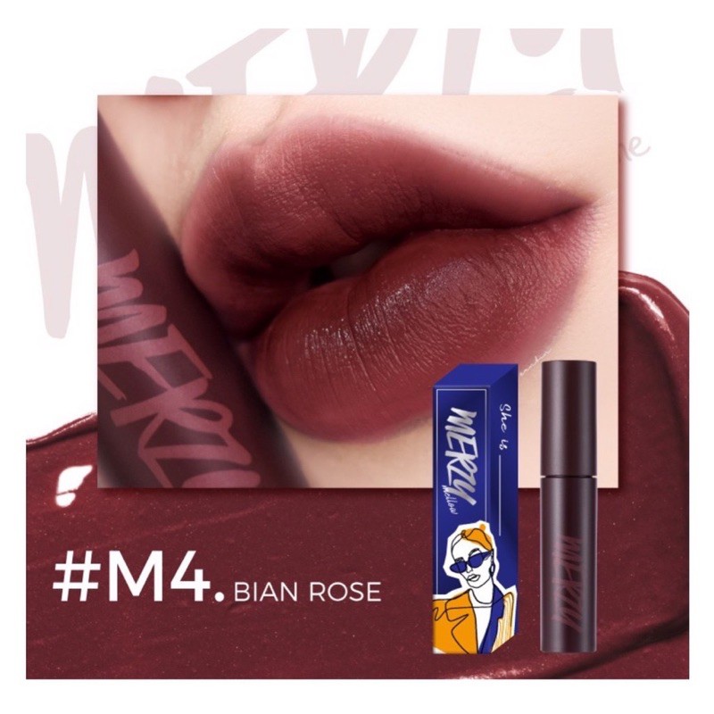 ( Limited Vỏ Xanh) Son Kem Merzy Mellow Blue Tint Version Girl | Thế Giới Skin Care