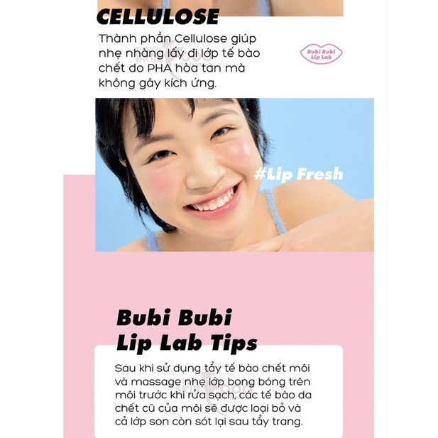Tẩy da chết làm mềm môi UNPA Bubi Bubi Bubble Lip Scrub 10ml UPBBLS01