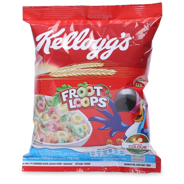 Combo 12 bịch Ngũ Cốc Ăn Sáng Kellogg's Froot Loops Gói 15G