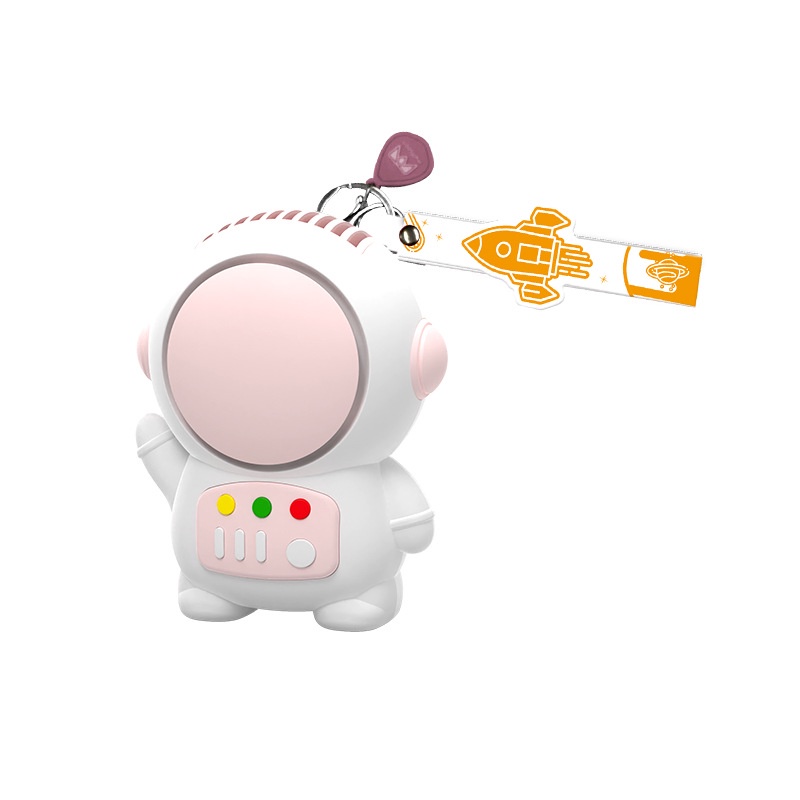 Quạt Mini Cầm Tay đeo Cổ để Bàn Tiện Dụng Pin Dung Lượng Cao Hình Phi Hành Gia Cute Loại đẹp Hàng Cao Cấp