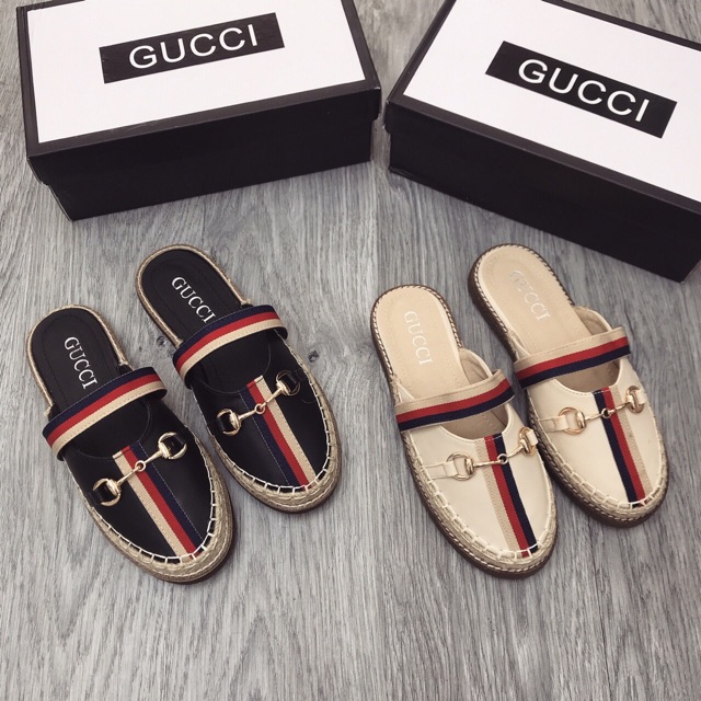 Dép sục da G c viền cói fullbox