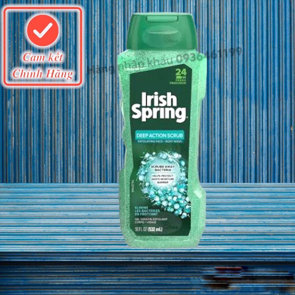 (Chính hãng)Chai Sữa Tắm nam Irish Spring 532ml 5in1_Mỹ giữ ẩm cho da