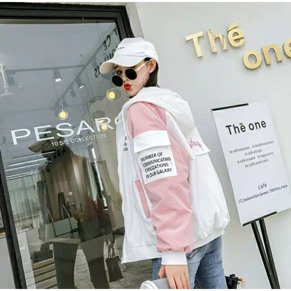 [S03] Áo khoác nữ dù 2 lớp in chữ Communicate nhiều màu phối tay hàng chuẩn shop- M109 | BigBuy360 - bigbuy360.vn