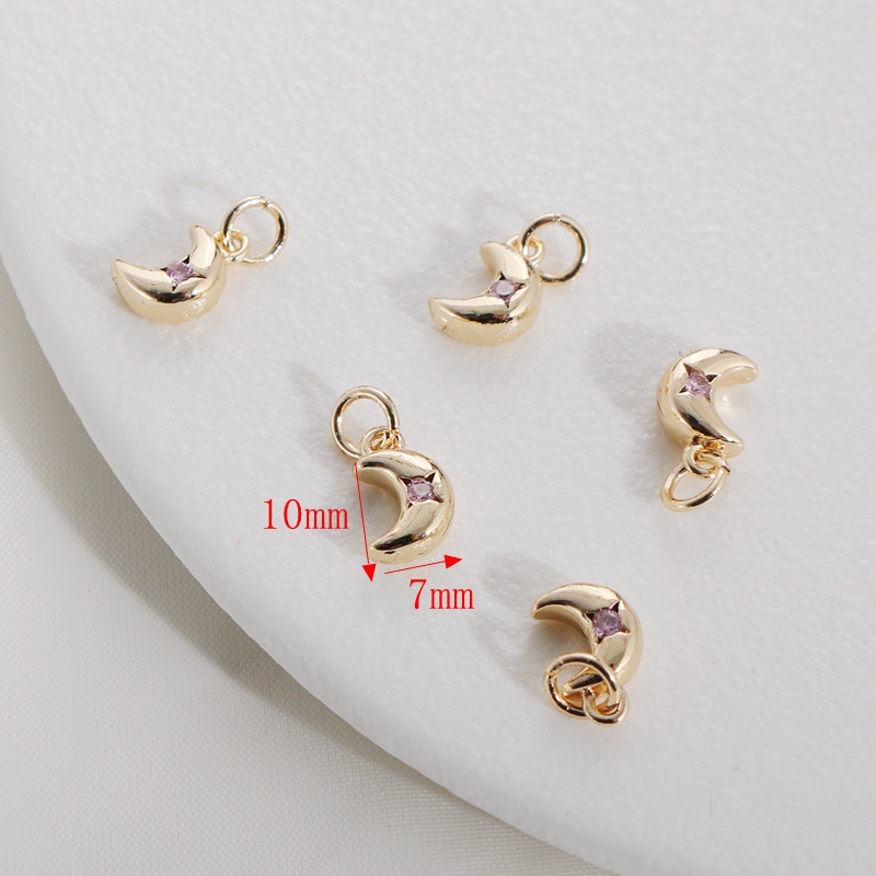 Mặt Dây Chuyền Hình Mặt Trăng Mạ Vàng 14k 7 * 10mm