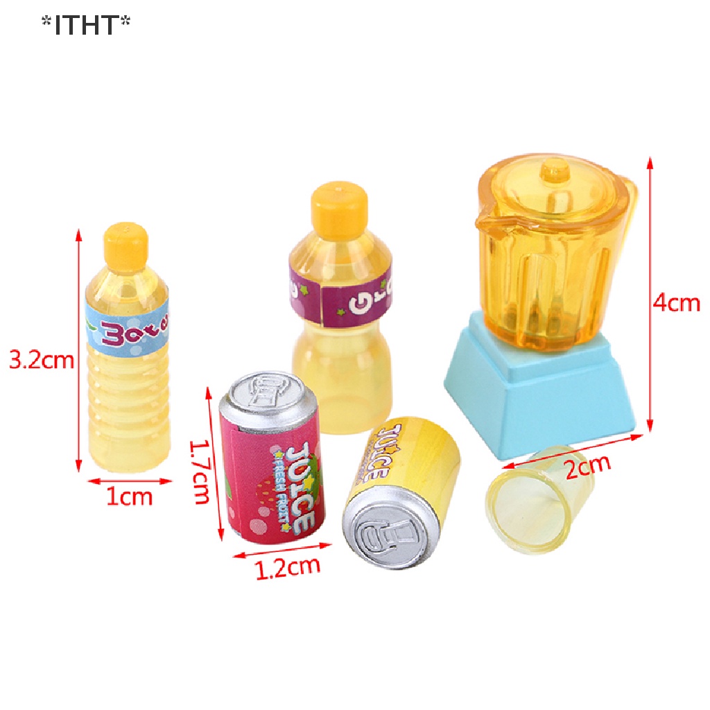 1 Bộ Chai Nước Ép Trái Cây Trang Trí Nhà Búp Bê 1: 12