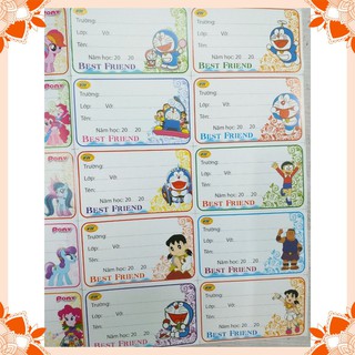 300 cái nhãn vở loại to đẹp nhiều mẫu