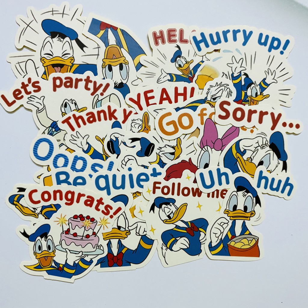 Sticker Animated Donald Duck dán trang trí laptop, máy tính bỏ túi, vali, điện thoại, đàn ghita,.