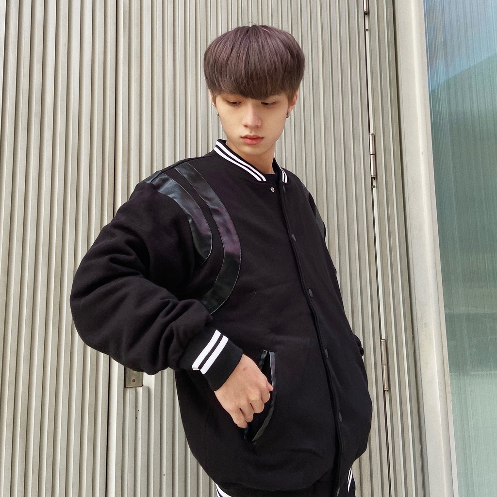 Áo khoác bomber Varsity ODIN Signature, ODIN Clothing, Áo khoác bomber trần bông phối da