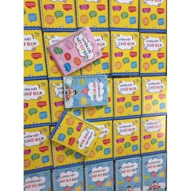 Tập tự xóa Tiếng việt cho bé Tập viết chữ, số, nét cơ bản _Dâu Tây Baby Shop S020