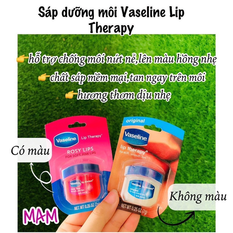 Son dưỡng môi vaseline giúp dưỡng môi hồng, Không nứt nẻ. Shop bán hàng Loại 1: bôi là mềm và Hồng môi , giúp giảm thâm