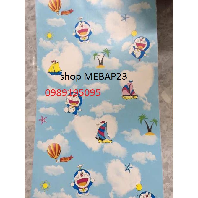 decal dán DORAEMON mây trời xanh